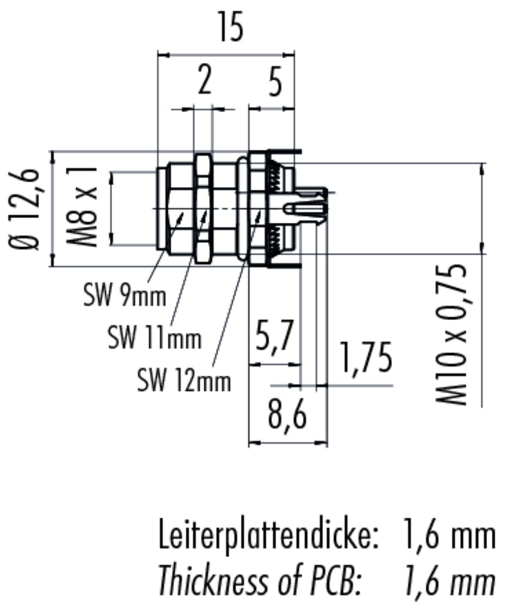 09-3424-81-05 Binder Разъём на панель, контакты: 5, мама, 4A, IP67