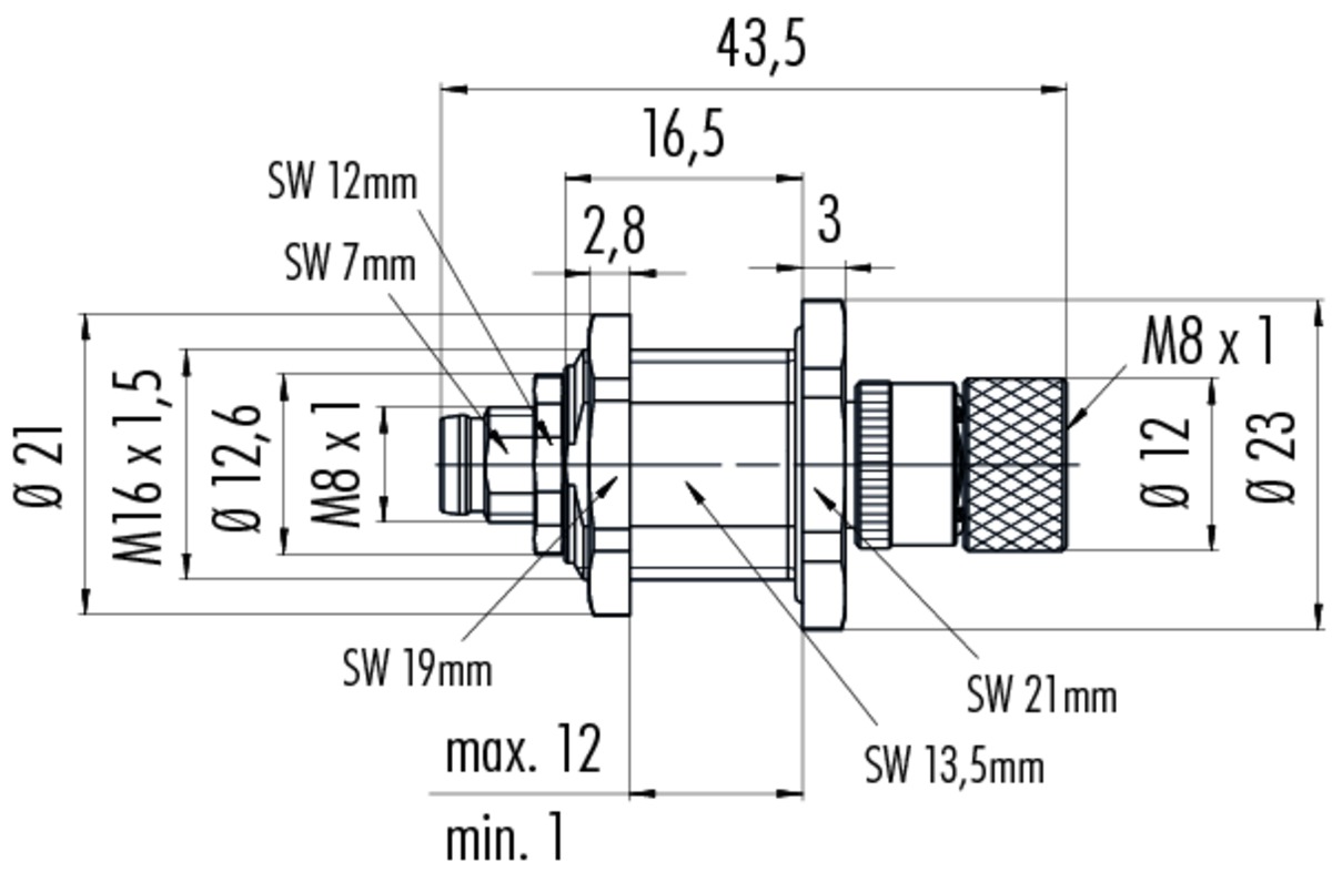 09-5250-00-03 Binder Адаптер M8, контакты: 3 мама/папа, 4A, IP67