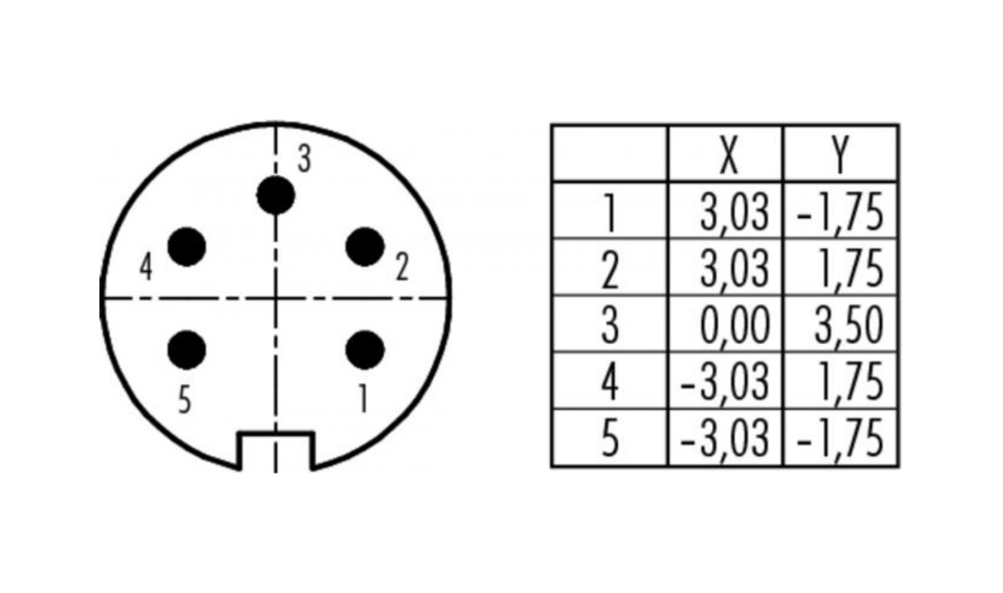 Схема расположения контактов