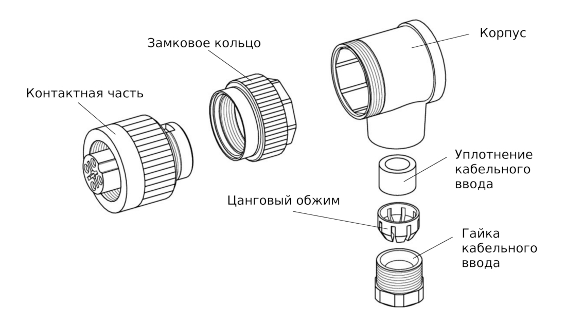 Части разъёма Binder 79-0234-50-04